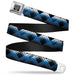 BD Wings Logo CLOSE-UP Full Color Black Silver Seatbelt Belt - Plaid X Gradient Black/White/Blue Webbing Seatbelt Belts Buckle-Down   