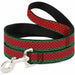 Dog Leash - Holiday Trim Stripe Green/Red Dog Leashes Buckle-Down   
