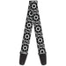 Guitar Strap - Floral Pinwheel Black White Guitar Straps Buckle-Down   