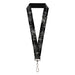 Lanyard - 1.0" - Skull & Dagger w Filigree Black Gray Lanyards Buckle-Down   