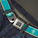 BD Wings Logo CLOSE-UP Full Color Black Silver Seatbelt Belt - Fleur-de-Lis2 Baby Blue/Tan/Lime Green Webbing Seatbelt Belts Buckle-Down   