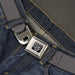 BD Wings Logo CLOSE-UP Full Color Black Silver Seatbelt Belt - Charcoal Webbing Seatbelt Belts Buckle-Down   
