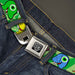 BD Wings Logo CLOSE-UP Full Color Black Silver Seatbelt Belt - Cute Dinosaurs Yellow/Green Webbing Seatbelt Belts Buckle-Down   