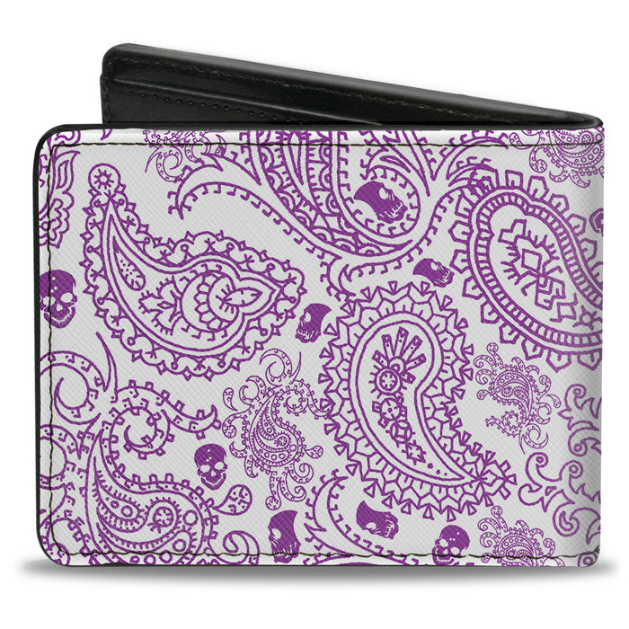 Bi-Fold Wallet - Bandana Skulls White Purple Bi-Fold Wallets Buckle-Down   
