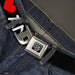 BD Wings Logo CLOSE-UP Full Color Black Silver Seatbelt Belt - I "Heart" ANIME Bold Black/White/Red Webbing Seatbelt Belts Buckle-Down   