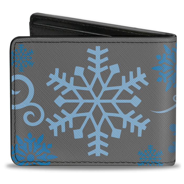 Bi-Fold Wallet - Holiday Snowflakes Gray Blue Bi-Fold Wallets Buckle-Down   