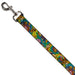 Dog Leash - Scooby Doo and Shaggy Poses/Munchies Tie Dye Multi Color Dog Leashes Scooby Doo   