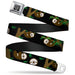 BD Wings Logo CLOSE-UP Full Color Black Silver Seatbelt Belt - Sloth Face/Hanging Black Webbing Seatbelt Belts Buckle-Down   