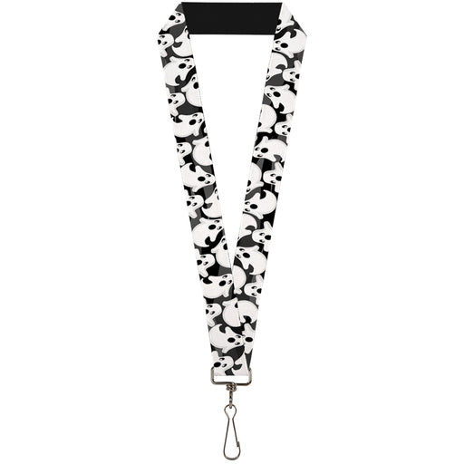 Lanyard - 1.0" - Ghosts Scattered Black White Lanyards Buckle-Down   