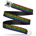 BD Wings Logo CLOSE-UP Full Color Black Silver Seatbelt Belt - Leopard Rainbow/Black Webbing Seatbelt Belts Buckle-Down   