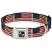 Dog Bone Seatbelt Buckle Collar - American Flag Weathered Color Repeat Seatbelt Buckle Collars Buckle-Down   