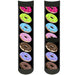 Sock Pair - Polyester - Sprinkle Donuts Black Multi Color - CREW Socks Buckle-Down   