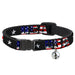 Cat Collar Breakaway - USA w Star Black US Flags Breakaway Cat Collars Buckle-Down   