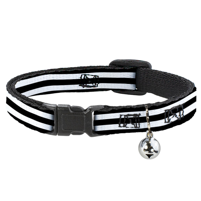 Cat Collar Breakaway - Stripes 3Black 2White Breakaway Cat Collars Buckle-Down   