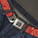 BD Wings Logo CLOSE-UP Full Color Black Silver Seatbelt Belt - Bandana/Skulls Scarlet Red/Gold Webbing Seatbelt Belts Buckle-Down   