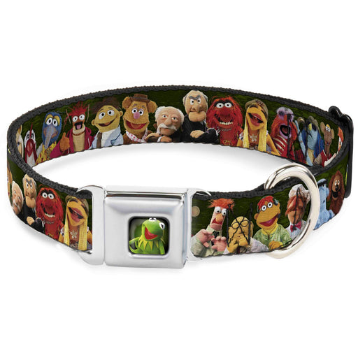 Kermit the Frog Pose Full Color Green Glow Seatbelt Buckle Collar - Muppets 20-Character Group Pose Greens Seatbelt Buckle Collars Disney   
