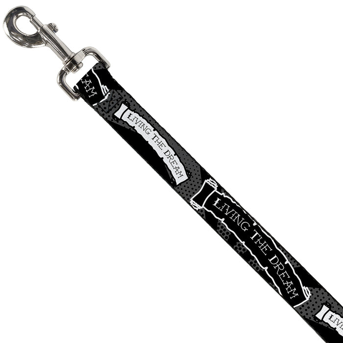 Dog Leash - LIVING THE DREAM Scroll Gray/Black/White Dog Leashes Buckle-Down   