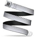 BD Wings Logo CLOSE-UP Full Color Black Silver Seatbelt Belt - Checker Black/White Fade Out Webbing Seatbelt Belts Buckle-Down   