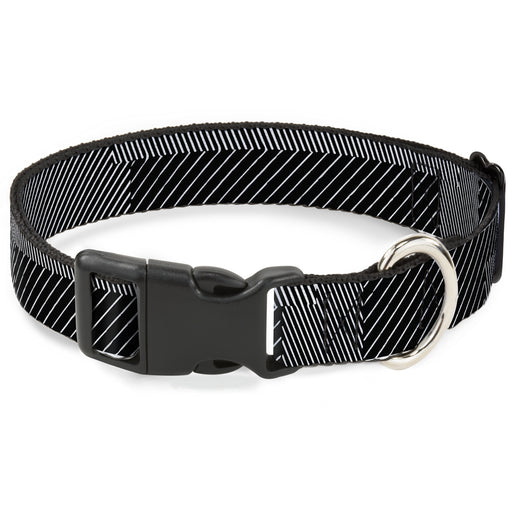 Plastic Clip Collar - Hash Mark Stripe Black/White Plastic Clip Collars Buckle-Down   