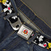 Looney Tunes Logo Full Color White Seatbelt Belt - Sylvester and Tweety Poses Scattered Charcoal Webbing Seatbelt Belts Looney Tunes   