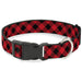 Plastic Clip Collar - Diagonal Buffalo Plaid Black/Red Plastic Clip Collars Buckle-Down   
