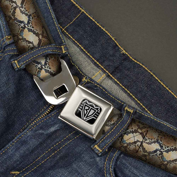 BD Wings Logo CLOSE-UP Full Color Black Silver Seatbelt Belt - Snake Skin 4 Webbing Seatbelt Belts Buckle-Down   