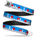 BD Wings Logo CLOSE-UP Full Color Black Silver Seatbelt Belt - Chicago Skyline/Flag Distressed Black/White/Red Webbing Seatbelt Belts Buckle-Down   