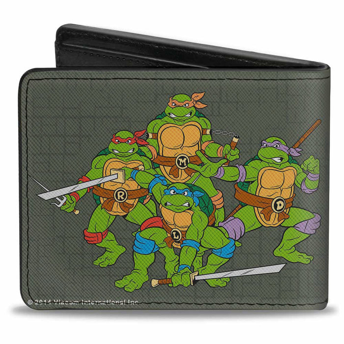 Bi-Fold Wallet - KEEP IT LEAN, MEAN & GREEN + Classic Teenage Mutant Ninja Turtles Group Pose Gray Bi-Fold Wallets Nickelodeon   