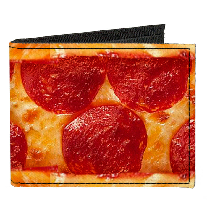 Canvas Bi-Fold Wallet - Pepperoni Pizza w Crust Vivid Canvas Bi-Fold Wallets Buckle-Down   