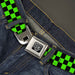 BD Wings Logo CLOSE-UP Full Color Black Silver Seatbelt Belt - Checker Black/Neon Green Webbing Seatbelt Belts Buckle-Down   