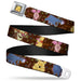 Winnie the Pooh Face Full Color Radial Brown Fade Seatbelt Belt - Winnie the Pooh Character Poses Webbing Seatbelt Belts Disney   