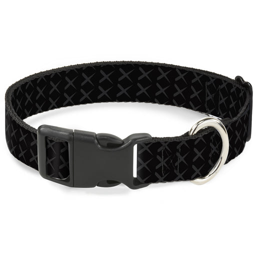 Plastic Clip Collar - Tread Plate Black/Gray Plastic Clip Collars Buckle-Down   