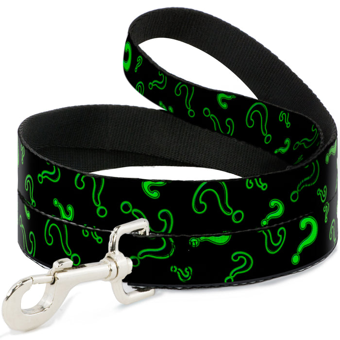 Dog Leash - Question Mark Scattere2 Black/Neon Green Dog Leashes DC Comics   