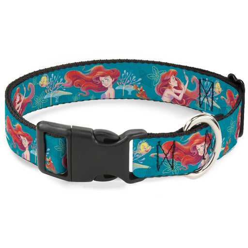 Plastic Clip Collar - The Little Mermaid Flounder and Sebastian Under the Sea Greens Plastic Clip Collars Disney   