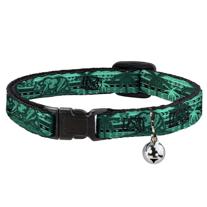 Cat Collar Breakaway - Cali Bear Palm Trees Geometric Green Breakaway Cat Collars Buckle-Down   