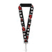 Lanyard - 1.0" - Classic Mickey Mouse 1928 Collage Black White Red Lanyards Disney   