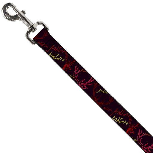 Dog Leash - Antlers Black/Burgundy/Gold Dog Leashes Buckle-Down   