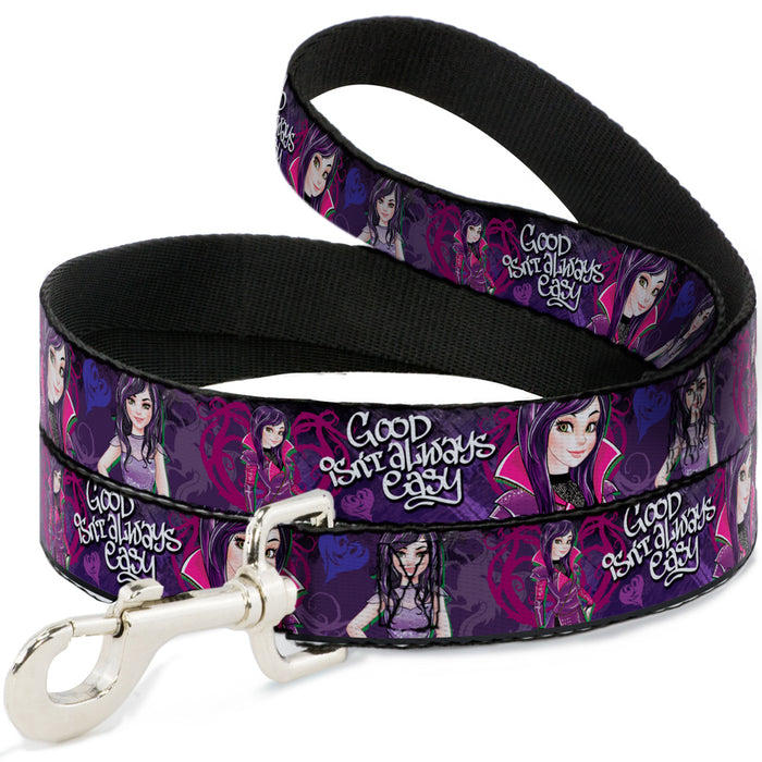 Dog Leash - Descendants Mal 3-Poses GOOD ISN'T ALWAYS/Hearts/Dragons EASY Purples/Pinks Dog Leashes Disney   