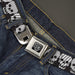 BD Wings Logo CLOSE-UP Full Color Black Silver Seatbelt Belt - Checker & Stripe Skulls Black/White/Gray Webbing Seatbelt Belts Buckle-Down   