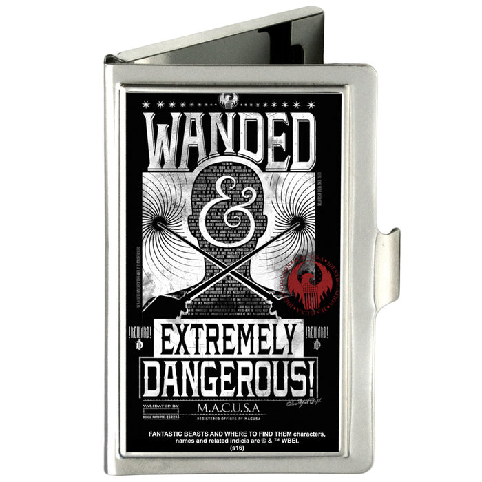 Business Card Holder - SMALL - FANTASTIC BEASTS AND WHERE TO FIND THEM Bust Silhouette WANDED & EXTREMELY DANGEROUS FCG Black White Red Business Card Holders The Wizarding World of Harry Potter Default Title  