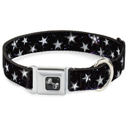 Dog Bone Seatbelt Buckle Collar - Glowing Stars in Space Black/Purple/White Seatbelt Buckle Collars Buckle-Down   