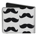 Bi-Fold Wallet - Mustaches White Black Bi-Fold Wallets Buckle-Down   