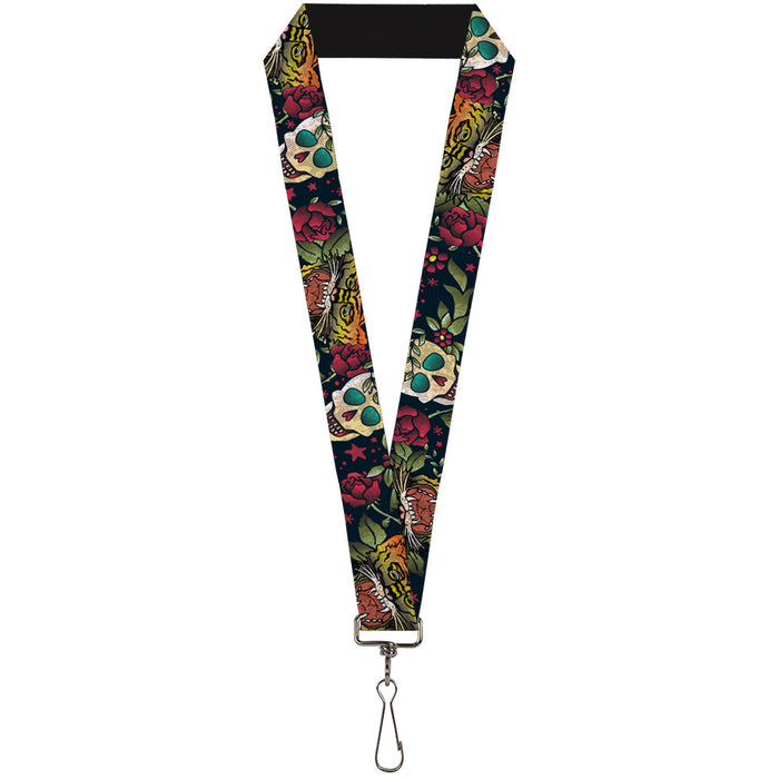 Lanyard - 1.0" - Death Before Dishonor CLOSE-UP Black Lanyards Buckle-Down   