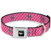 Ford Mustang Emblem Seatbelt Buckle Collar - Ford Mustang w/Bars w/Text PINK LOGO REPEAT Seatbelt Buckle Collars Ford   