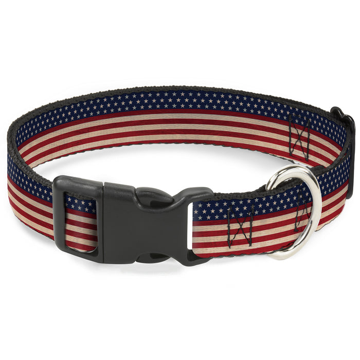 Plastic Clip Collar - American Flag Stripe Plastic Clip Collars Buckle-Down   