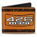 Bi-Fold Wallet - 426 HEMI Badge Weathered Orange Black White Bi-Fold Wallets Hemi   