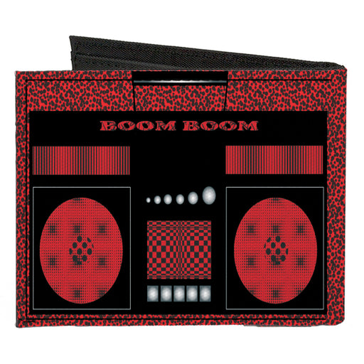 Canvas Bi-Fold Wallet - Boombox BOOM BOOM Black Red Canvas Bi-Fold Wallets Buckle-Down   