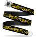 BD Wings Logo CLOSE-UP Full Color Black Silver Seatbelt Belt - Flame Yellow Webbing Seatbelt Belts Buckle-Down   