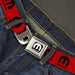 MOPAR Logo Full Color Black/White Seatbelt Belt - MOPAR Logo Repeat Red/Black Webbing Seatbelt Belts Mopar   