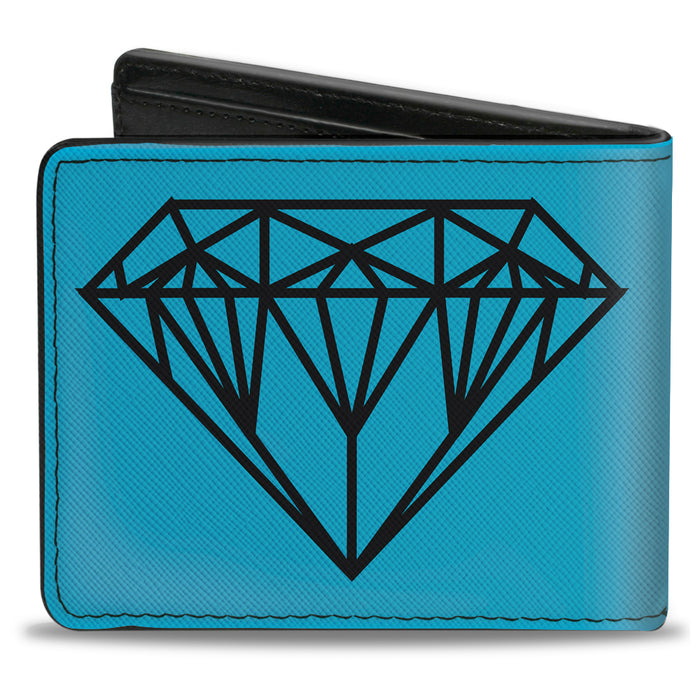 Bi-Fold Wallet - Diamond Sketch Turquoise Black Bi-Fold Wallets Buckle-Down   